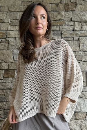 Conrad Grunge Loose Cotton Knit Stone
